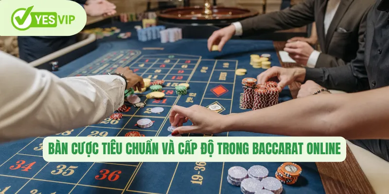 Bàn cược tiêu chuẩn và cấp độ trong Baccarat online 