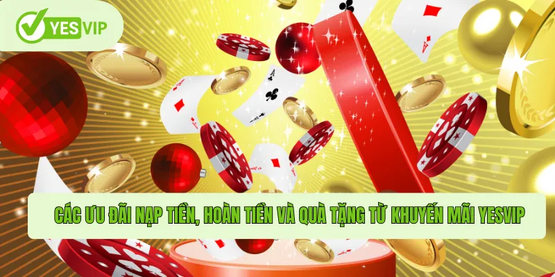 Các ưu đãi nạp tiền, hoàn tiền và quà tặng từ khuyến mãi Yesvip